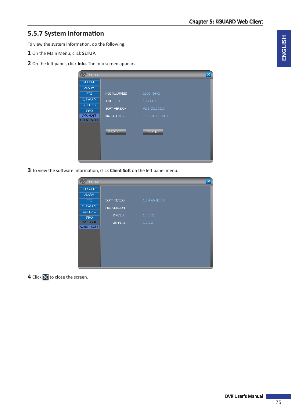 7 system information, 7 system | KGUARD Security OT801 User Manual | Page 75 / 86
