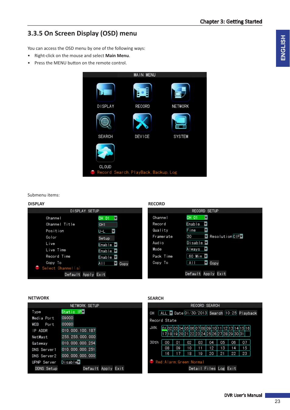 5 on screen display (osd) menu | KGUARD Security TC801 User Manual | Page 23 / 91