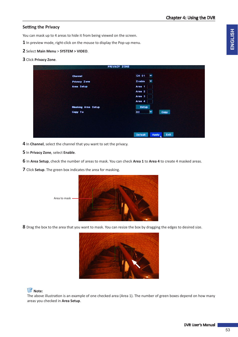 Setting the privacy | KGUARD Security TC801 User Manual | Page 53 / 91
