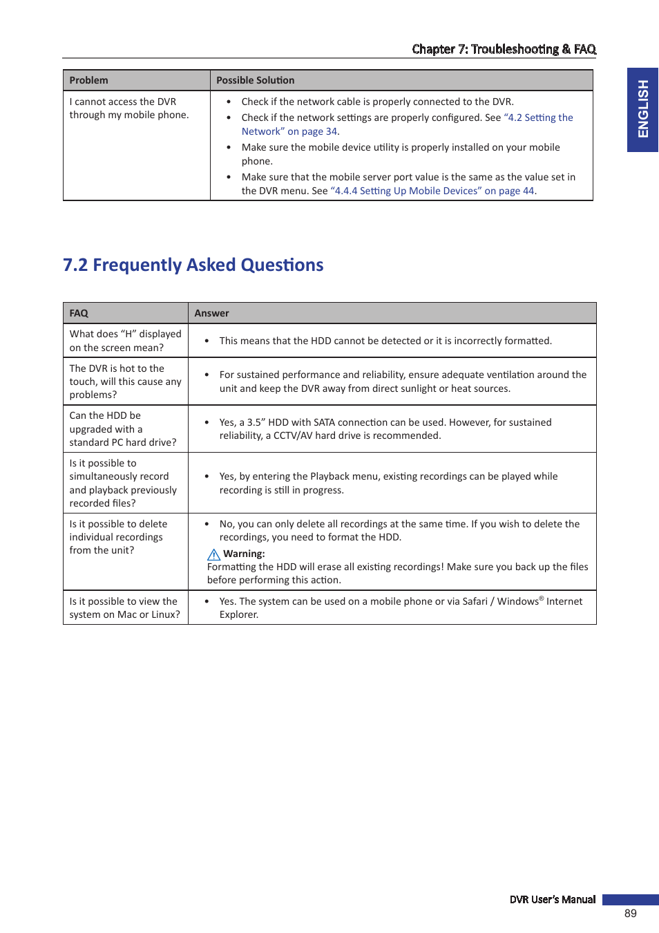 2 frequently asked questions | KGUARD Security TC801 User Manual | Page 89 / 91