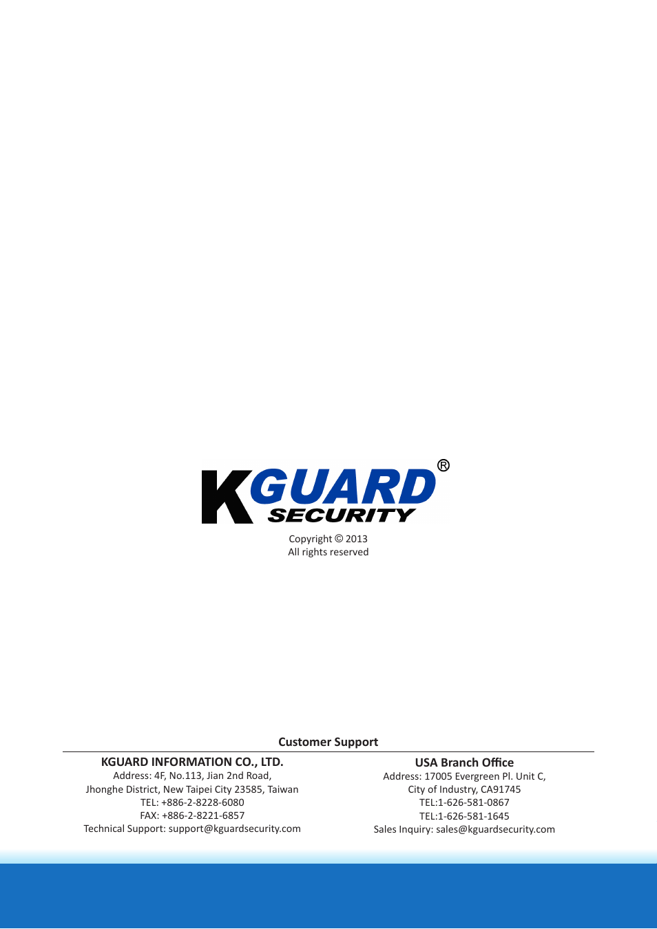 KGUARD Security TC801 User Manual | Page 91 / 91