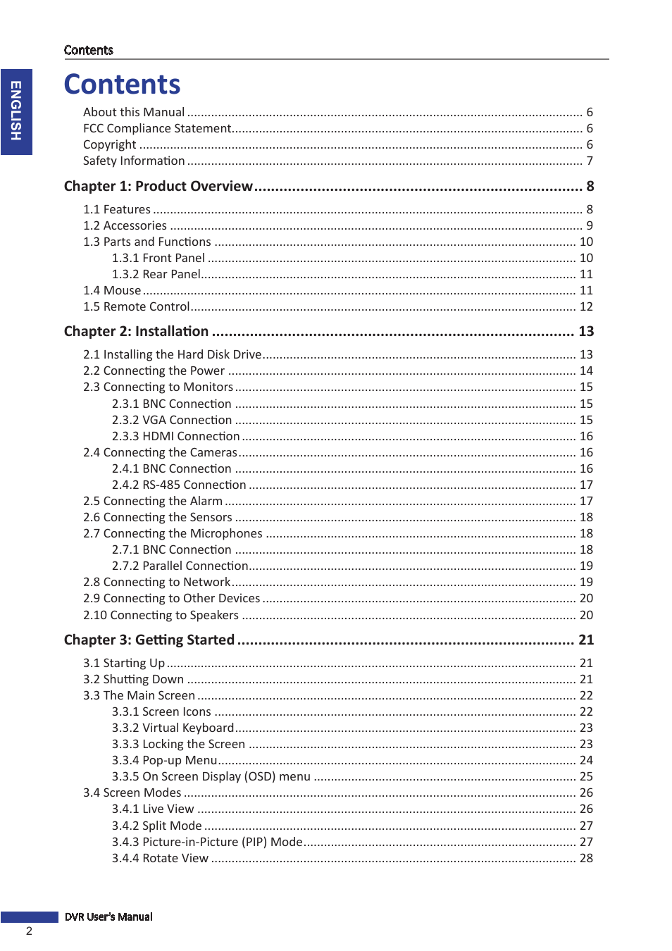 KGUARD Security OT1601 User Manual | Page 2 / 106