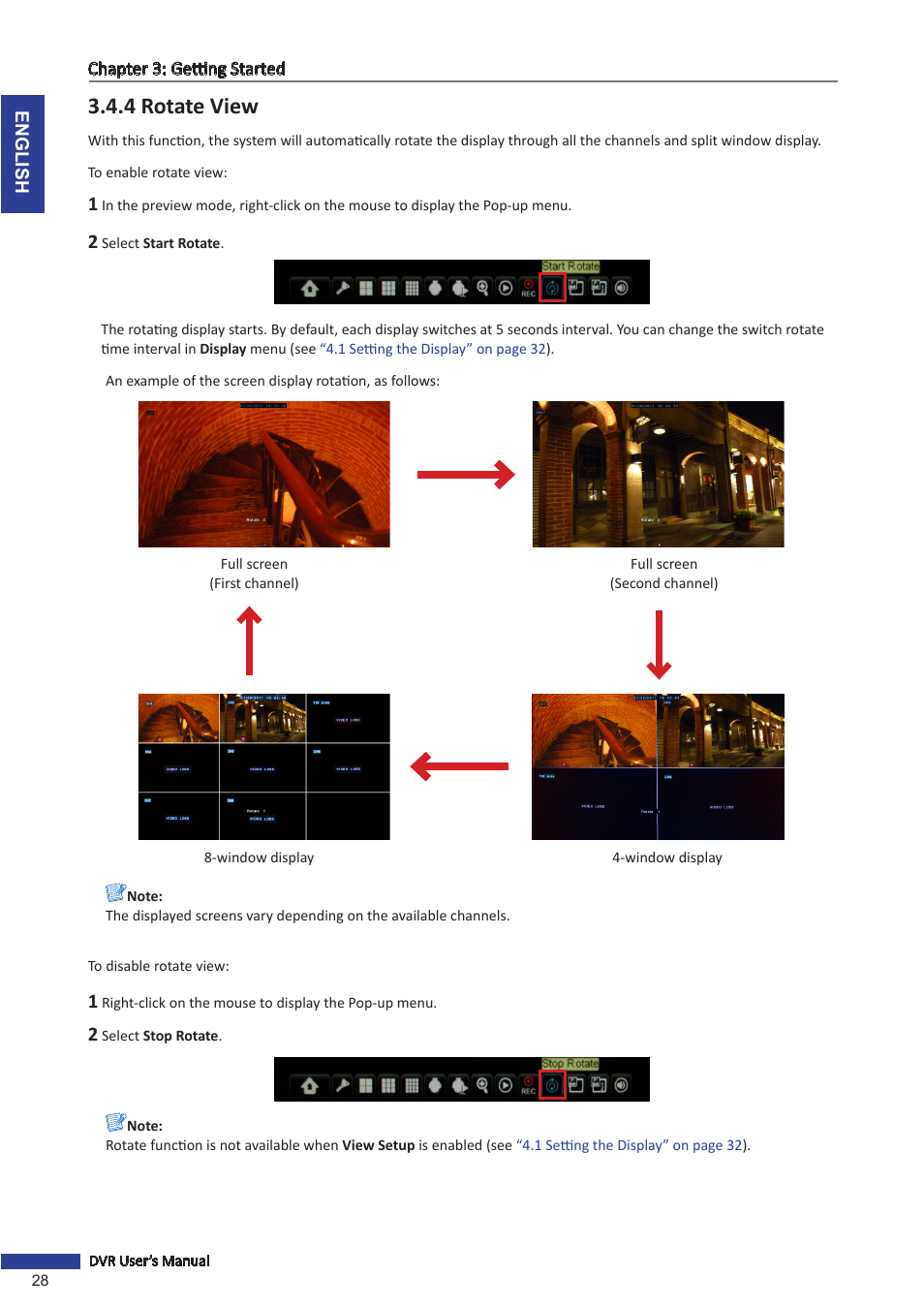 4 rotate view | KGUARD Security OT1601 User Manual | Page 28 / 106