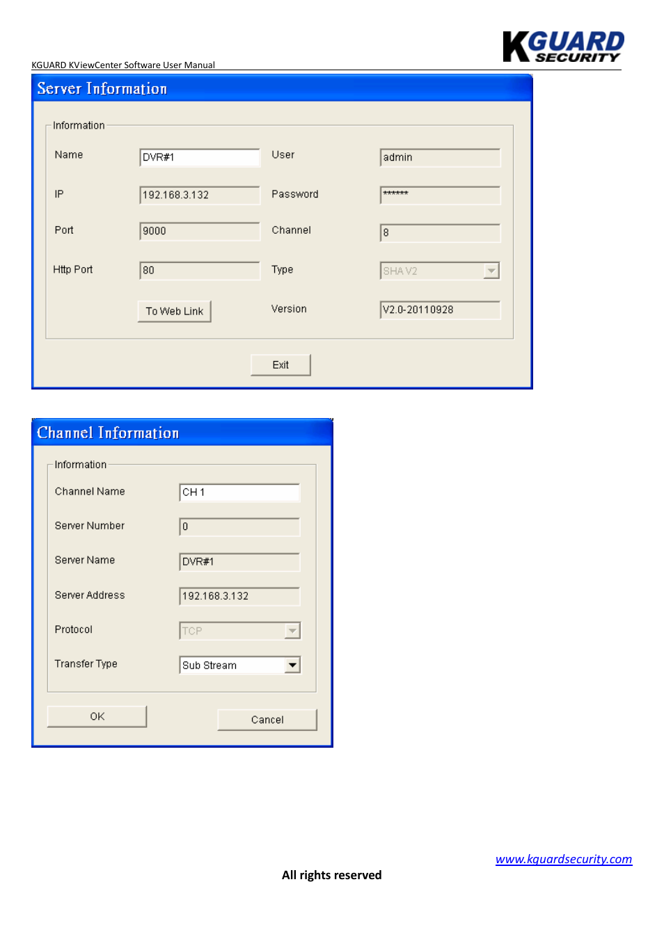 KGUARD Security KViewCenter User Manual | Page 14 / 44