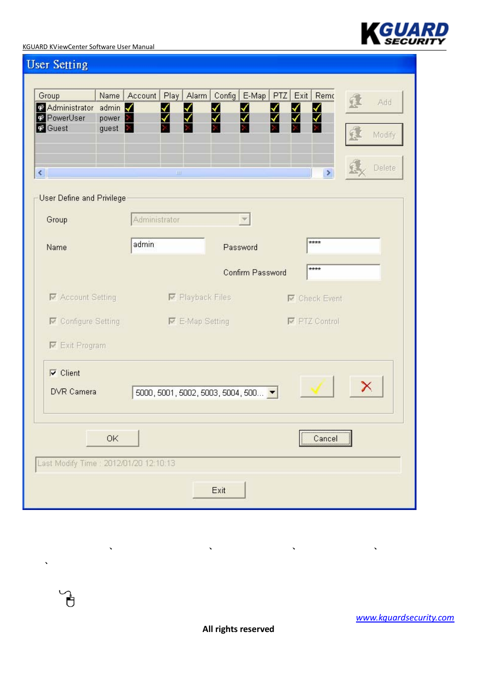 KGUARD Security KViewCenter User Manual | Page 31 / 44