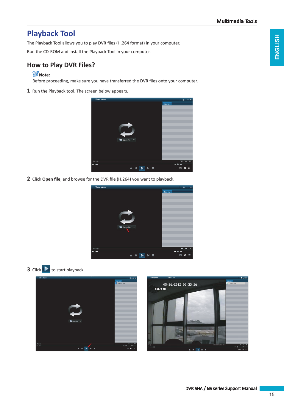 Playback tool, How to play dvr files | KGUARD Security BRseriesDVR(1) User Manual | Page 15 / 21