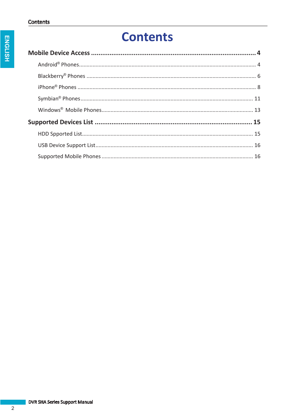 KGUARD Security SHAV2 seriesDVR User Manual | Page 2 / 16