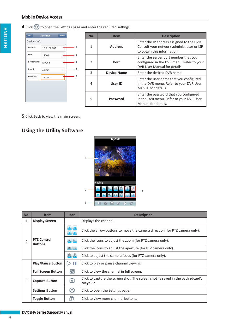 Using the utility software | KGUARD Security SHAV2 seriesDVR User Manual | Page 4 / 16