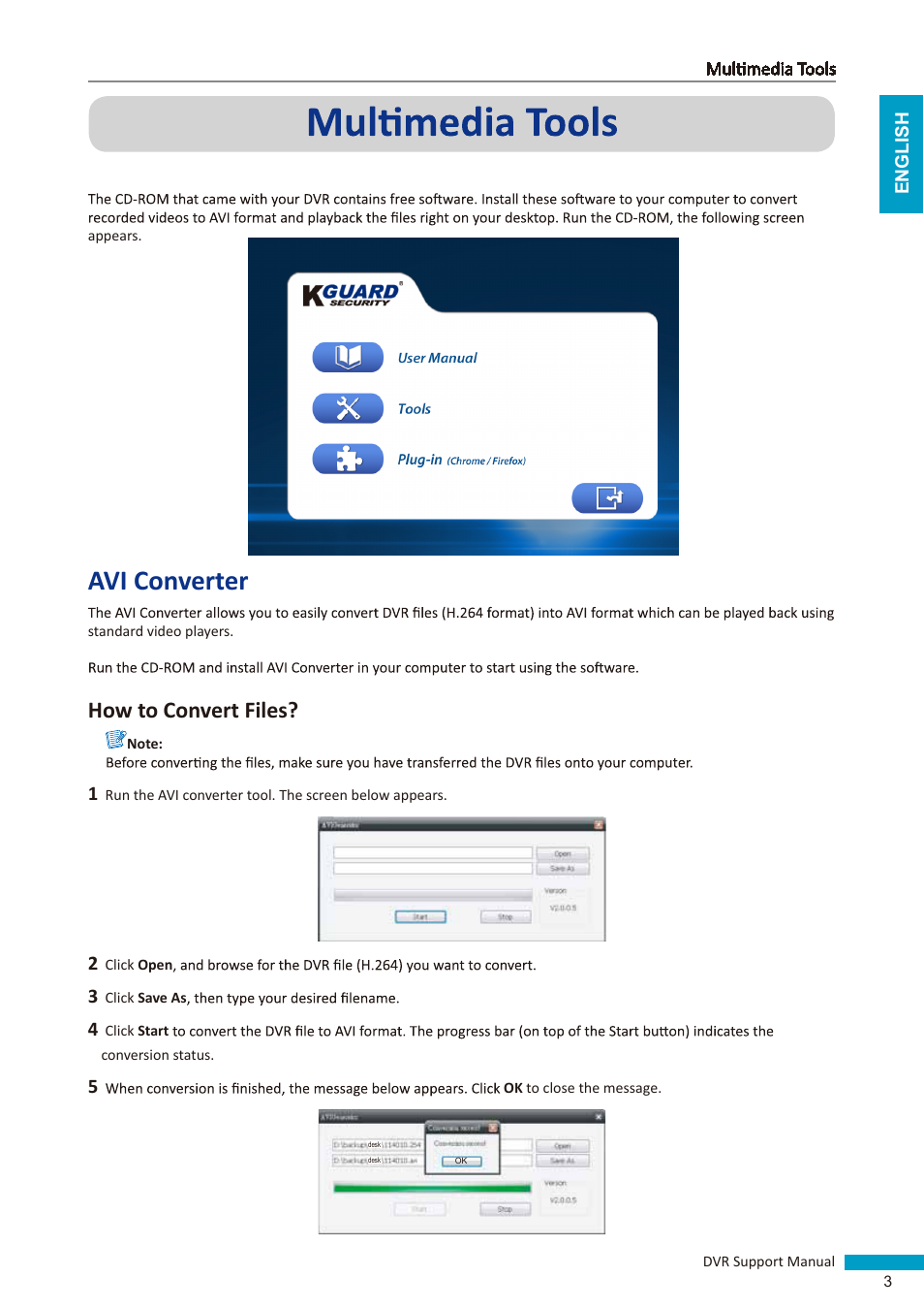 Avi converter, How to convert files | KGUARD Security Easy Link PRO series User Manual | Page 3 / 12