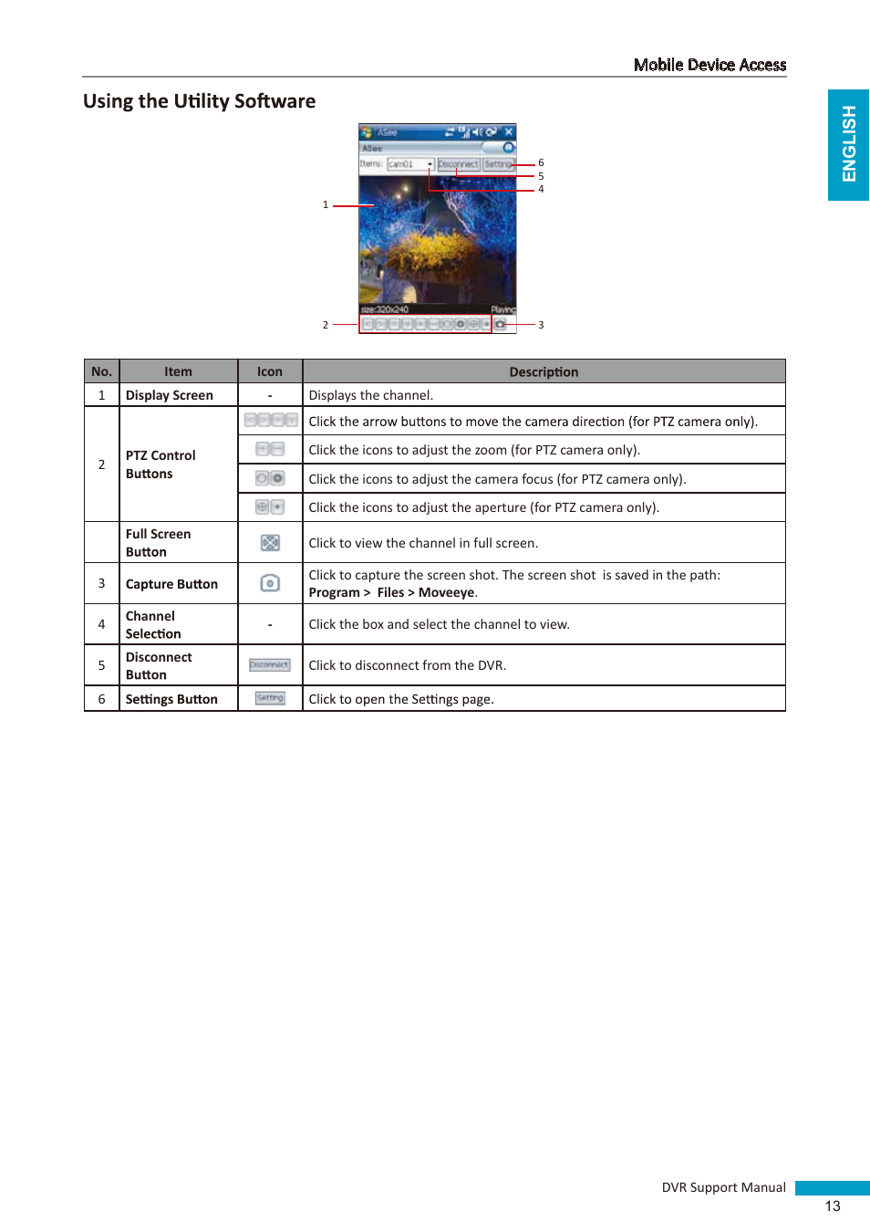 English mobile device access | KGUARD Security NS series User Manual | Page 13 / 21