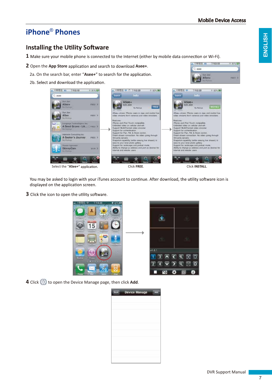 Iphone, Phones | KGUARD Security NS series User Manual | Page 7 / 21