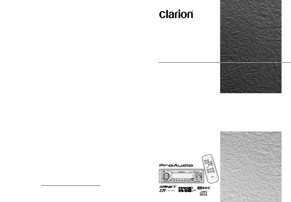 Clarion DRX9575Rz User Manual | 28 pages