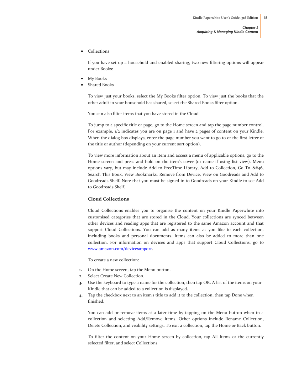 Cloud collections | Kindle Paperwhite (2nd Generation) User Manual | Page 18 / 47