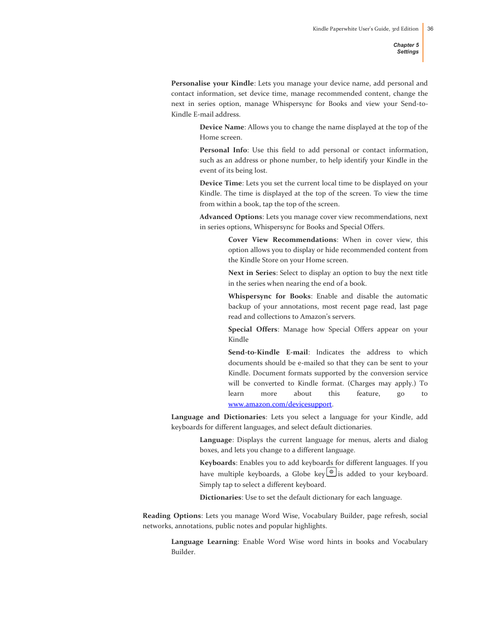 Kindle Paperwhite (2nd Generation) User Manual | Page 36 / 47