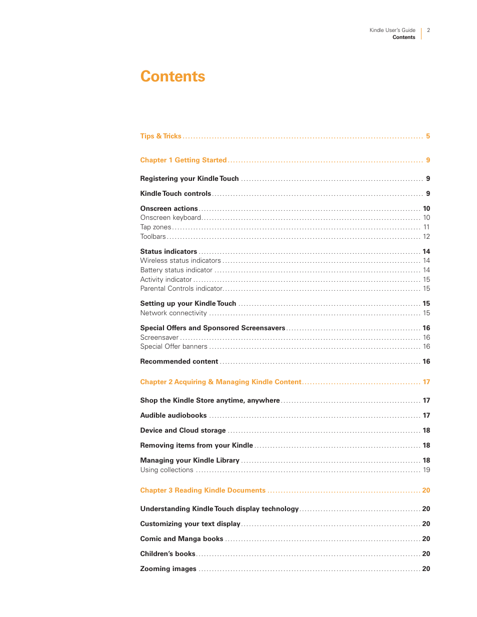 Kindle Touch 3G User Manual | Page 2 / 36