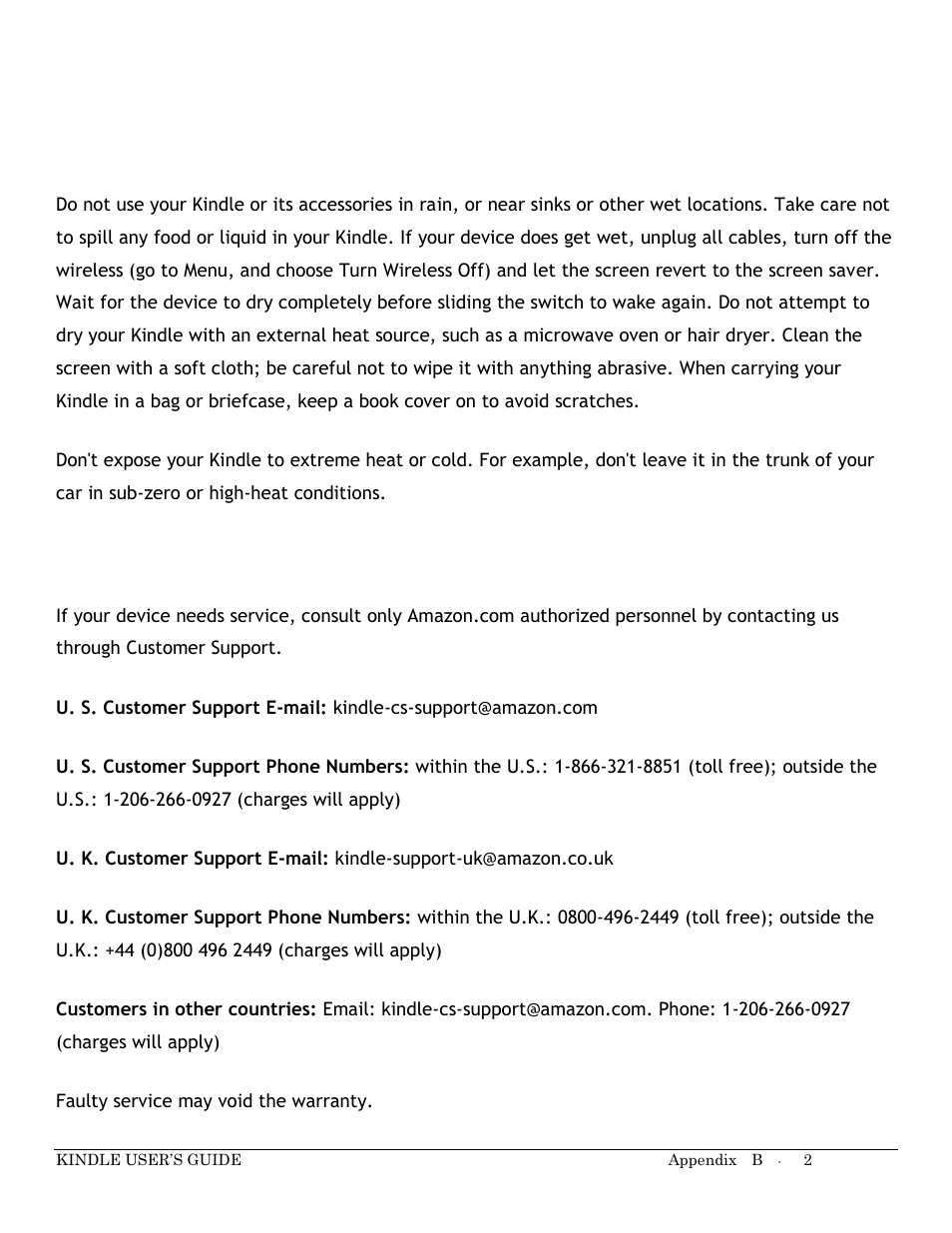 Maintaining your kindle, Servicing your device | Kindle Keyboard User Manual | Page 2 / 28