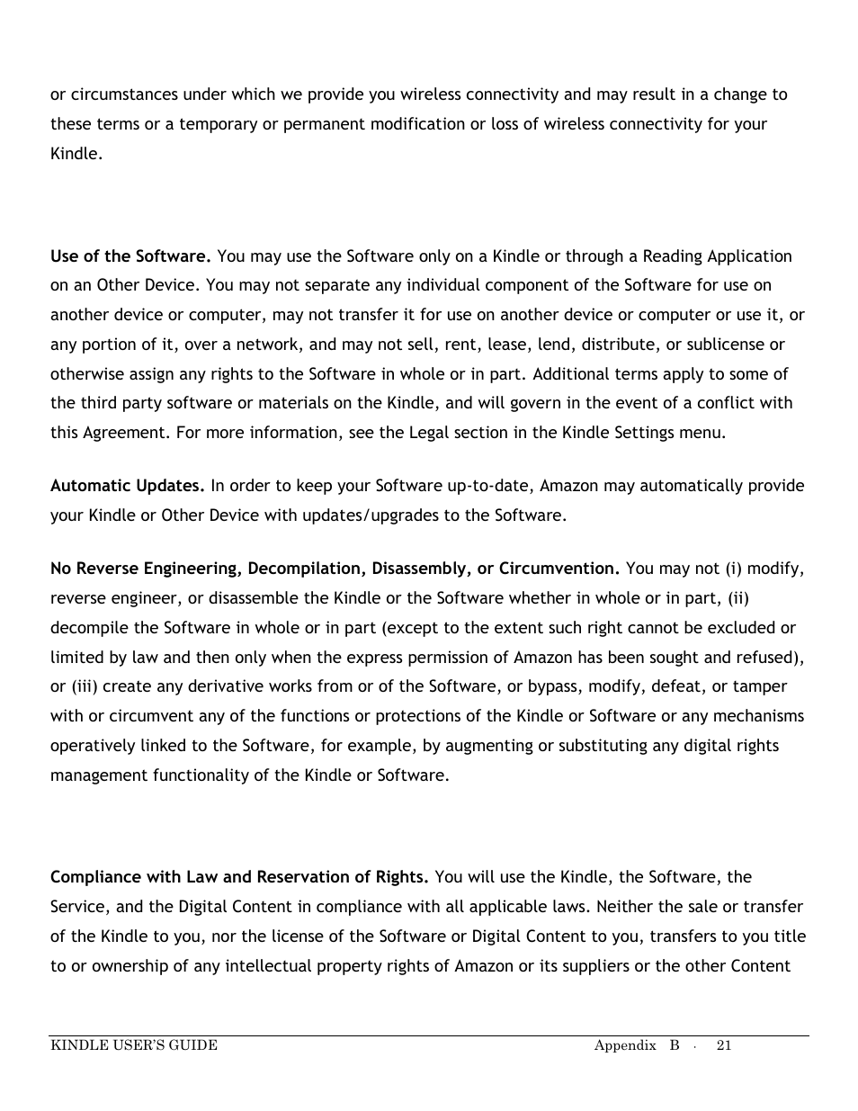 Device and software, General | Kindle Keyboard User Manual | Page 21 / 28