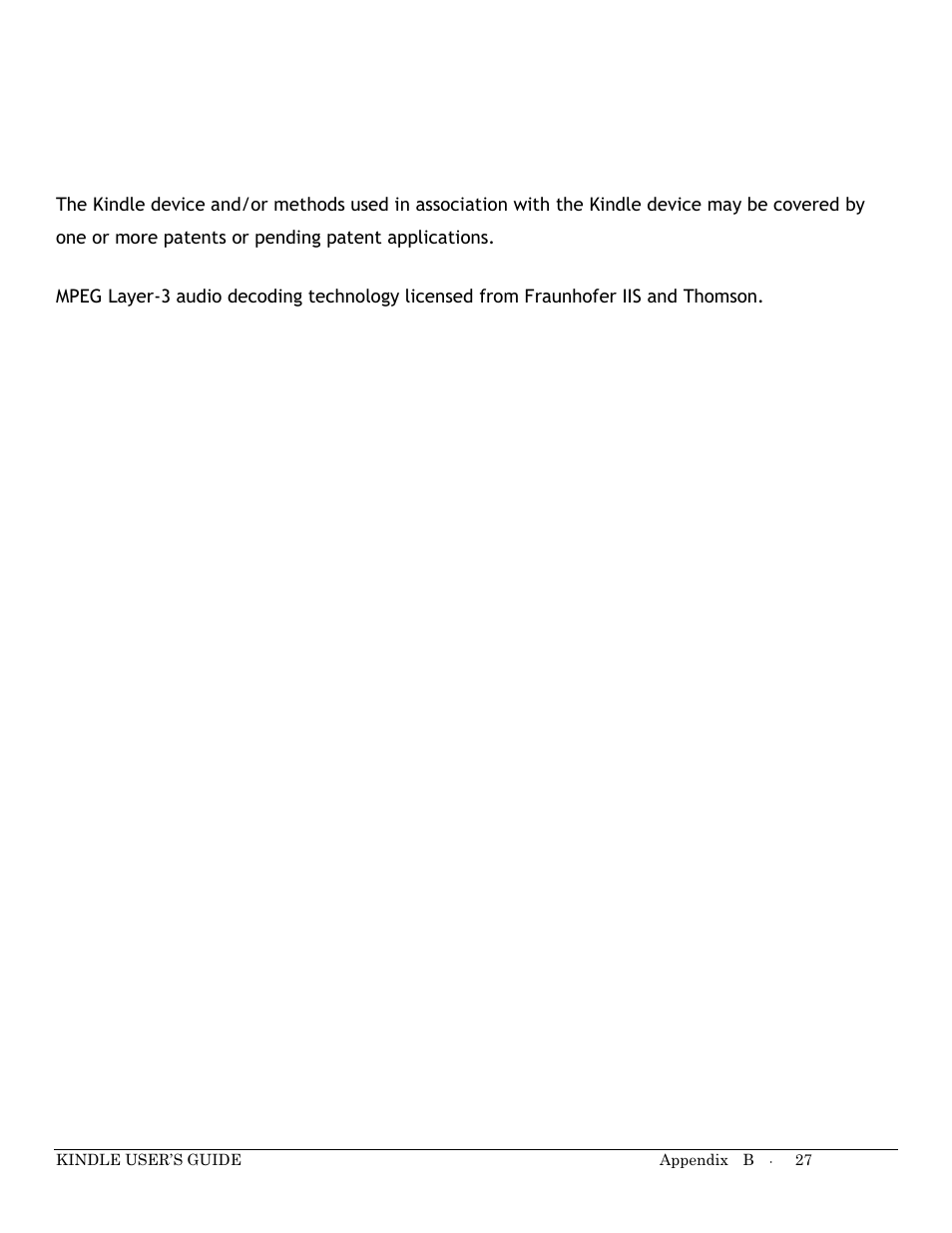 Patent notices | Kindle Keyboard User Manual | Page 27 / 28