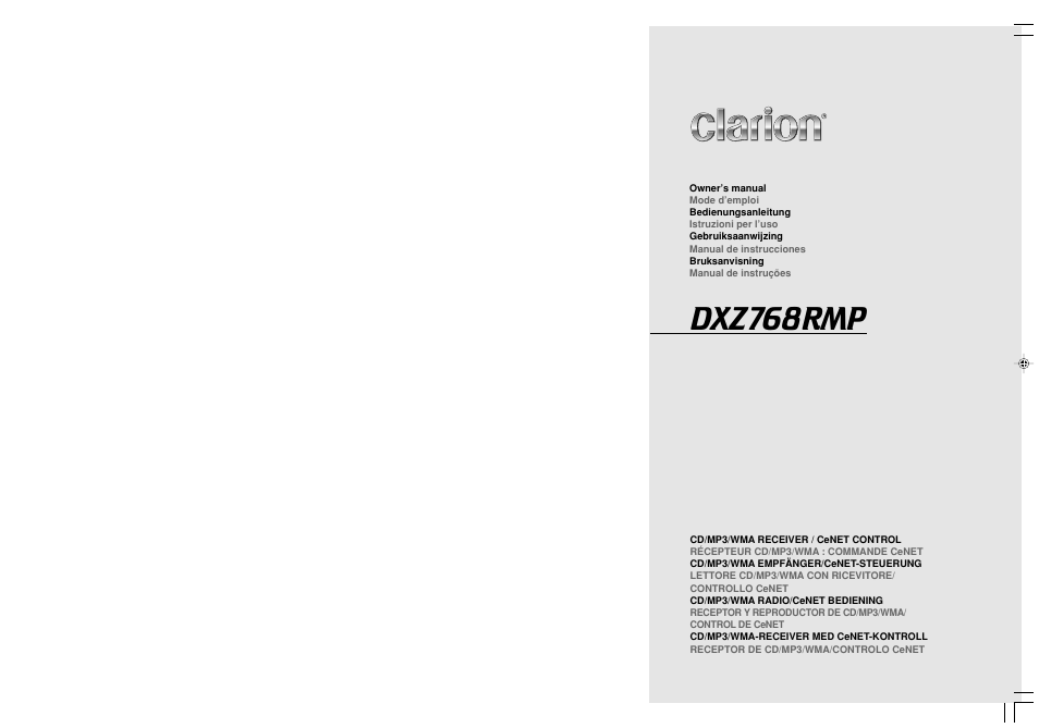 Clarion DXZ768RMP User Manual | 38 pages