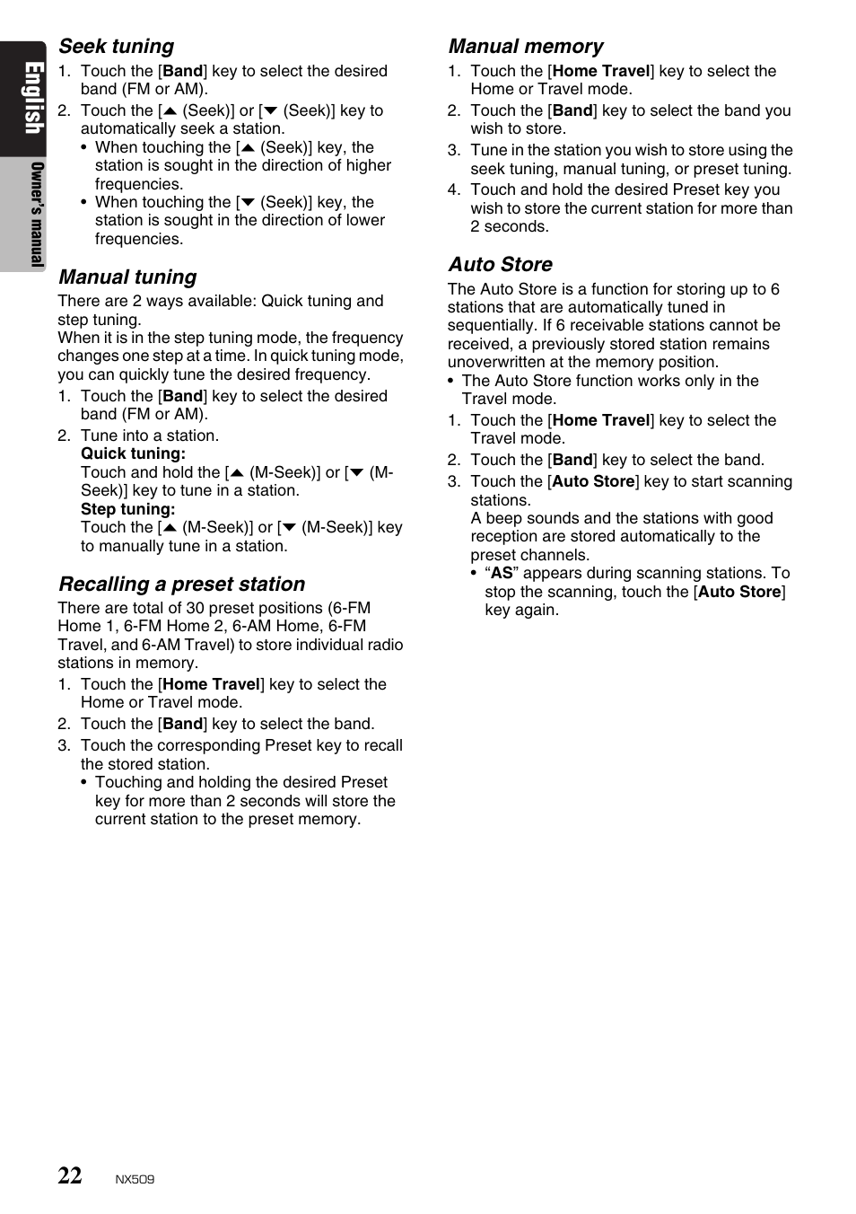 English | Clarion NX509 User Manual | Page 24 / 69
