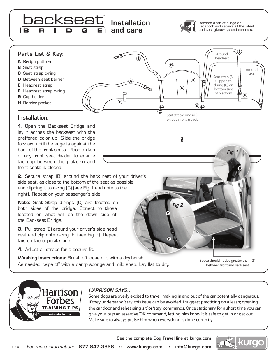 Kurgo Back Seat Bridge User Manual | 1 page