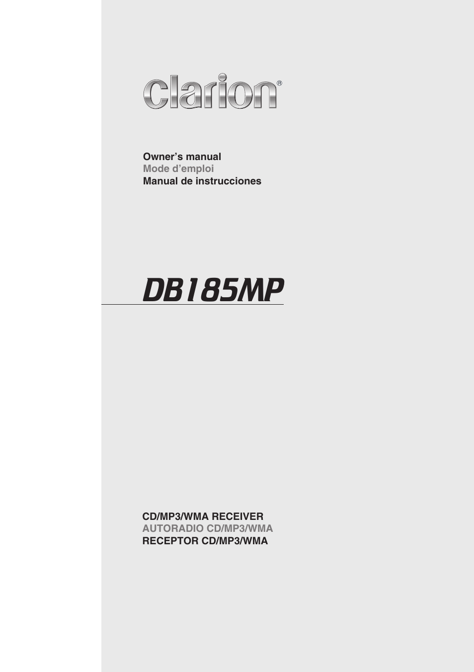 Clarion DB185MP User Manual | 27 pages