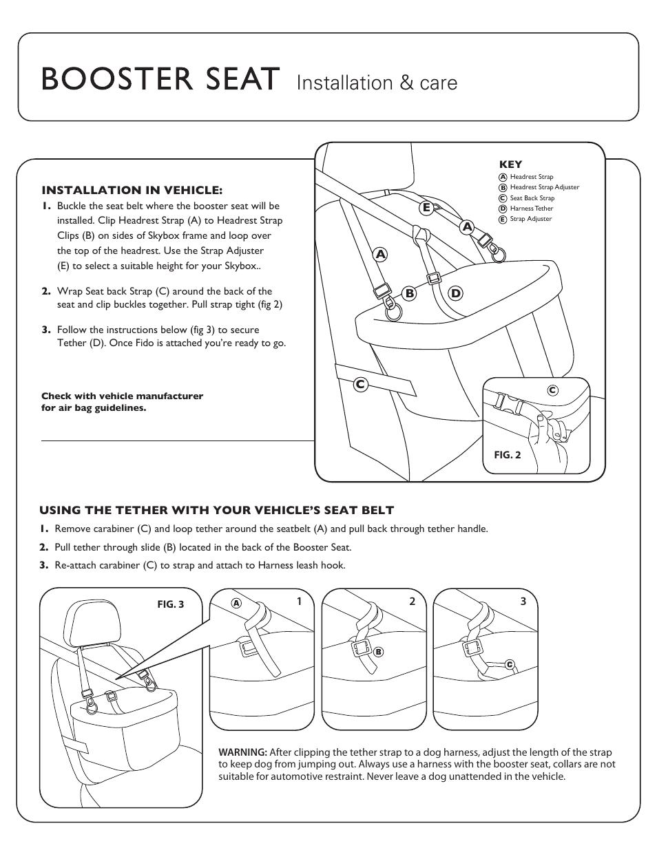 Kurgo Retro Bloom Booster Seat User Manual | 2 pages