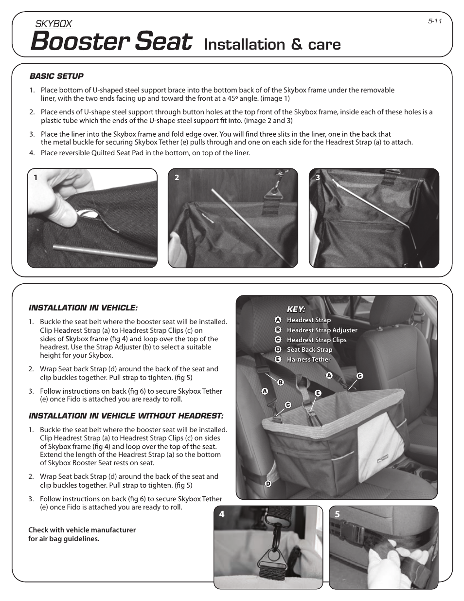 Kurgo Skybox Booster Seat User Manual | 2 pages