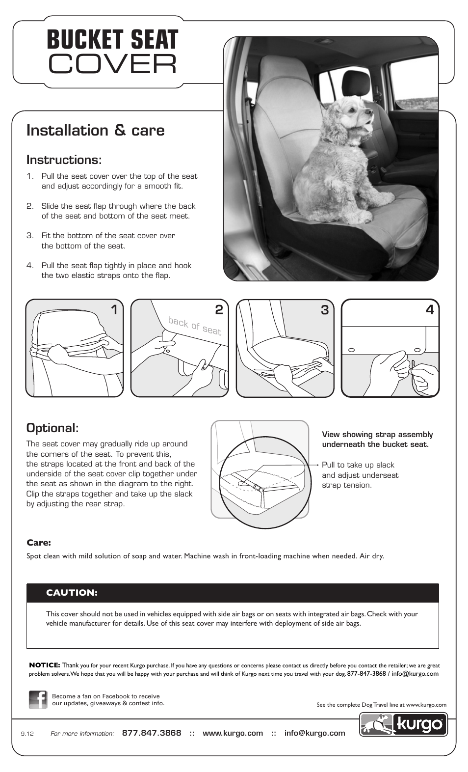 Kurgo Co-Pilot Seat Cover User Manual | 1 page