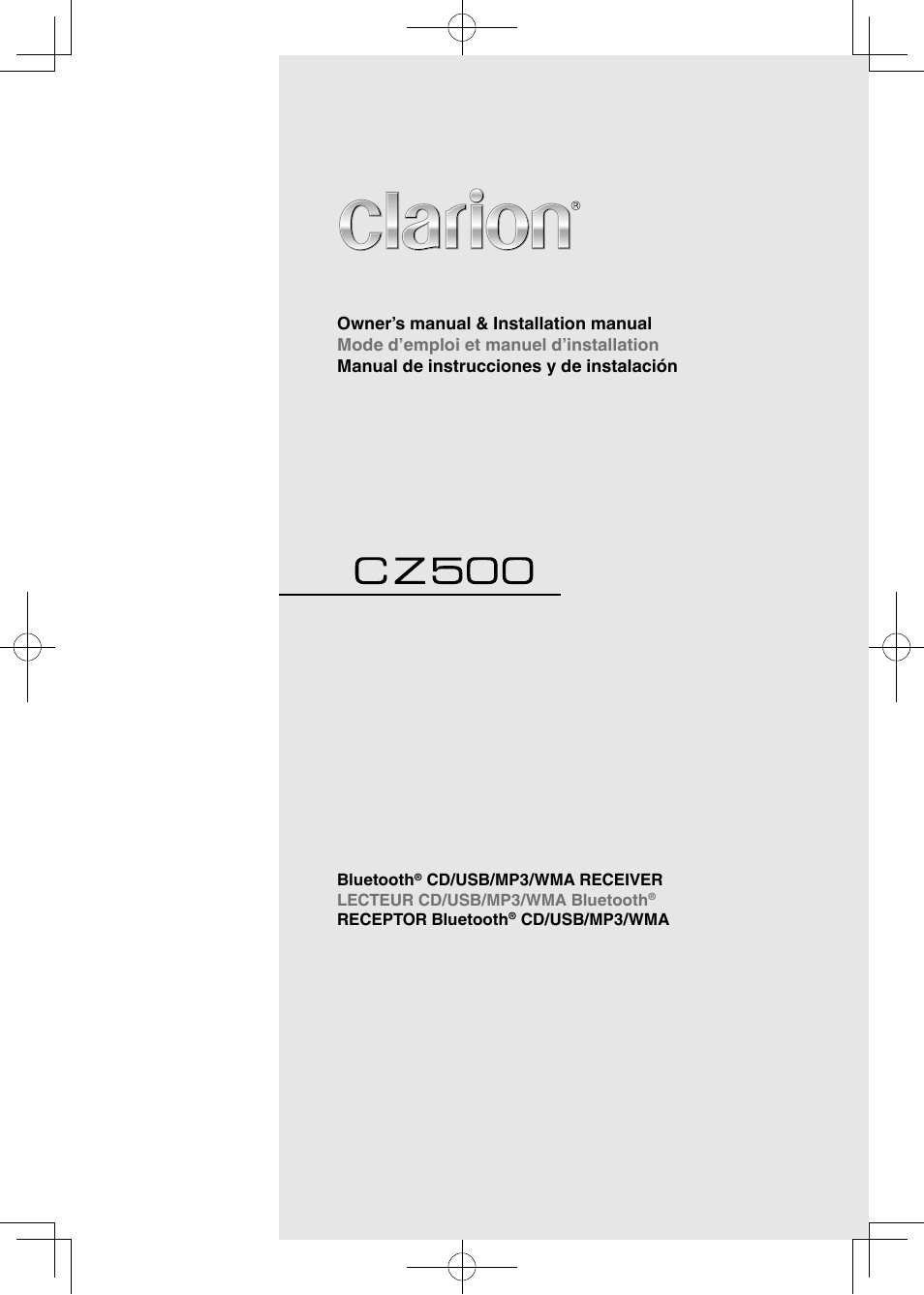 Clarion CZ500 User Manual | 31 pages