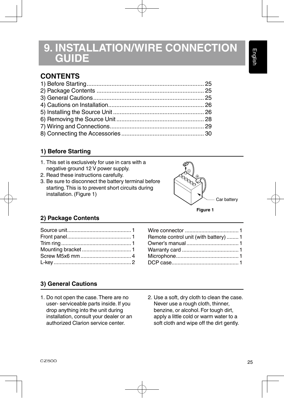 Clarion CZ500 User Manual | Page 25 / 31