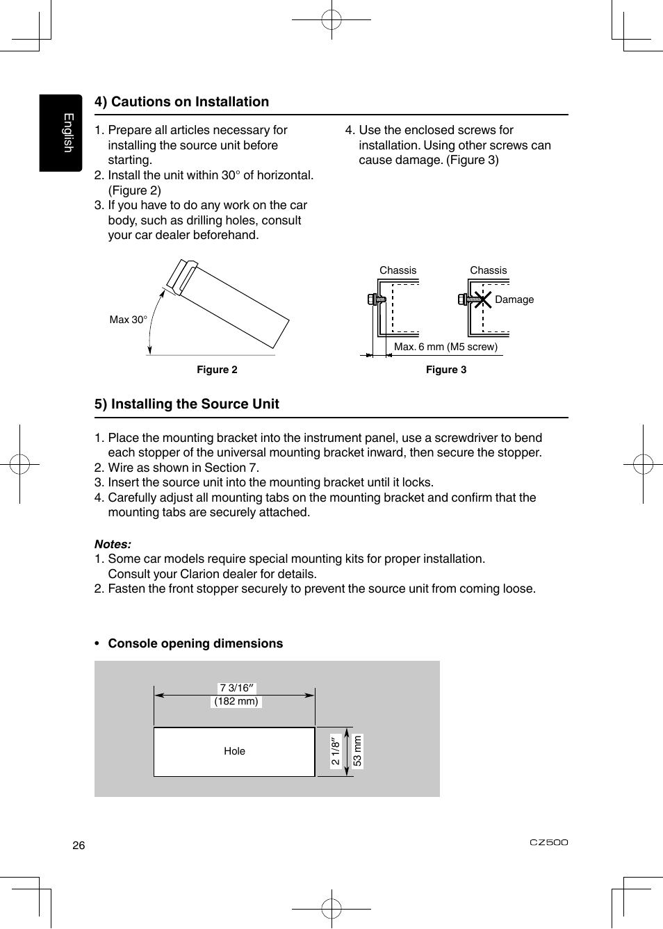 Clarion CZ500 User Manual | Page 26 / 31