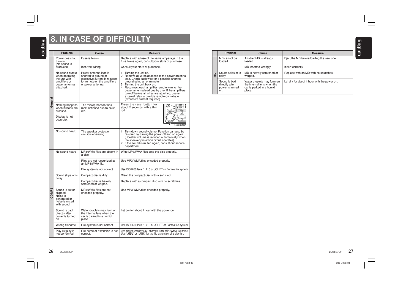 27 english 26, English | Clarion DMZ637MP User Manual | Page 14 / 16