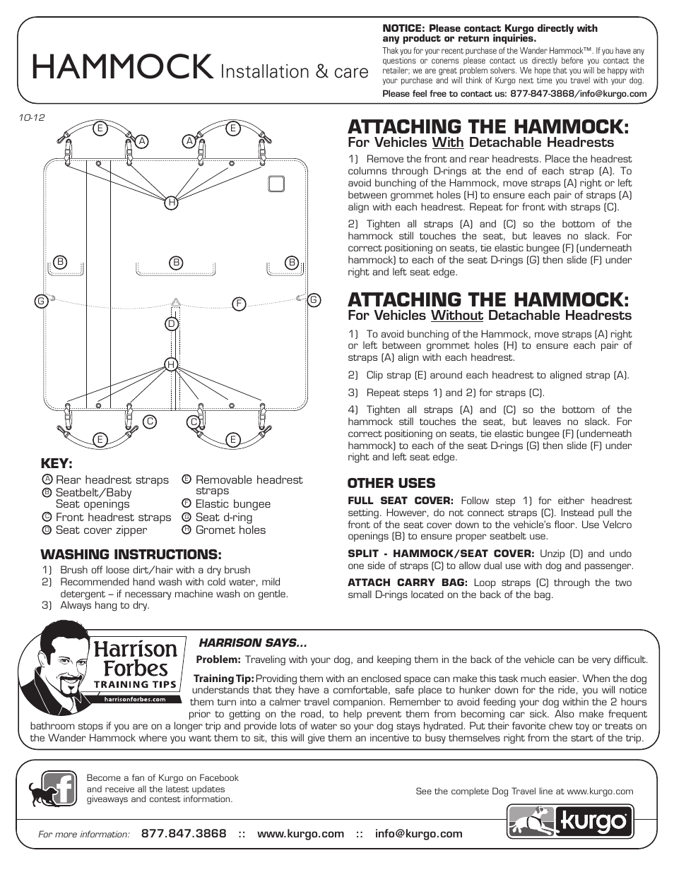 Kurgo Retro Bloom Hammock User Manual | 1 page