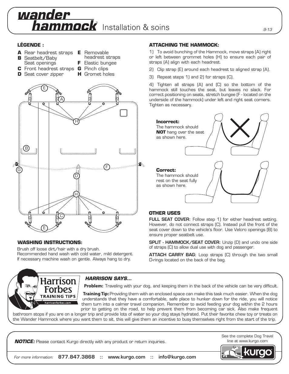 Kurgo Wander Hammock User Manual | 1 page