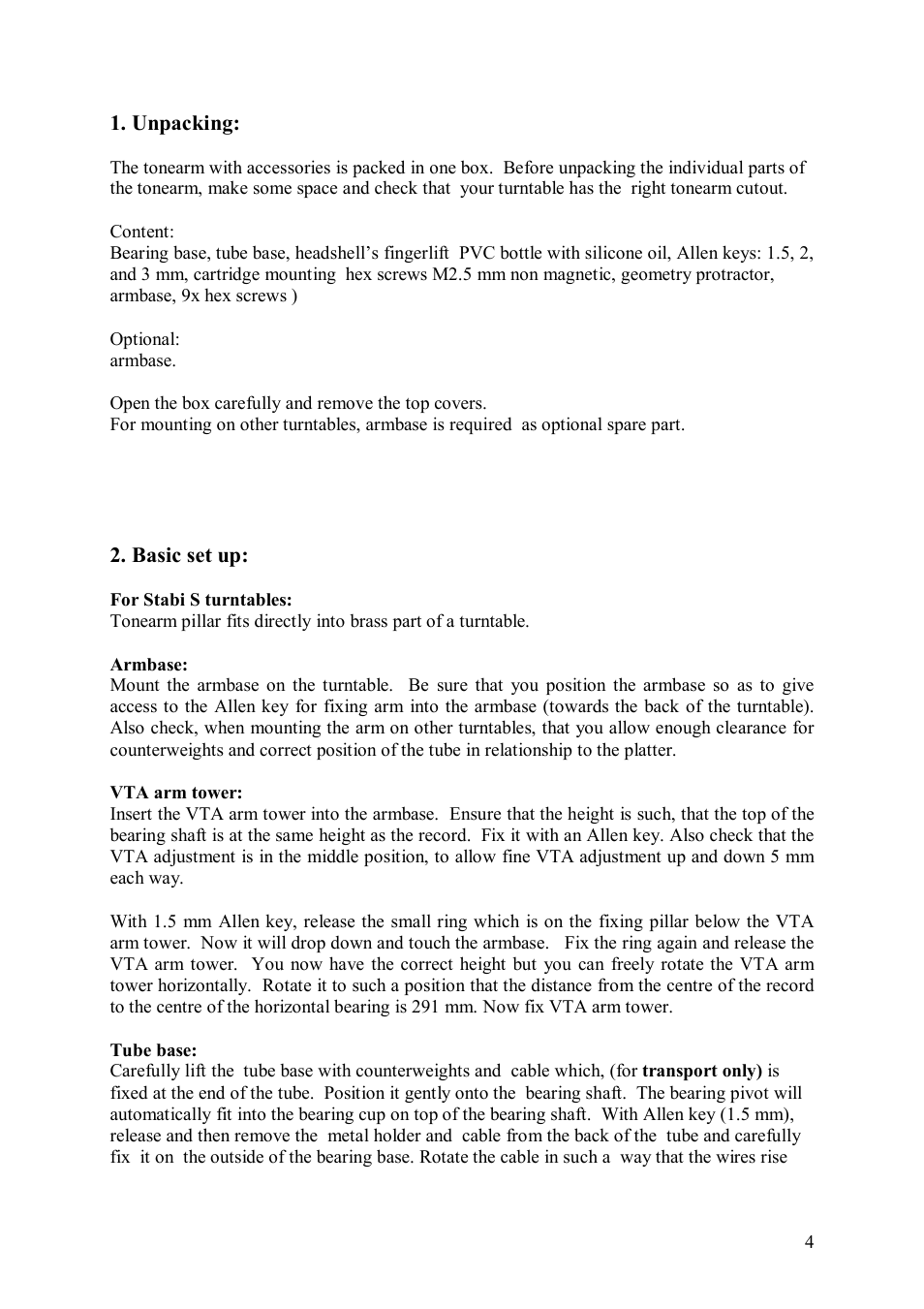 Kuzma STOGI S 12  VTA 130404 User Manual | Page 4 / 8