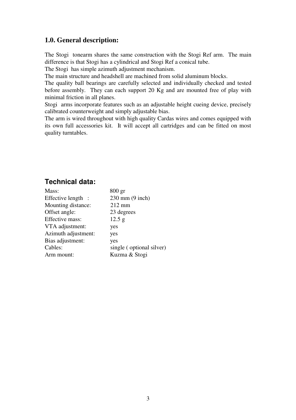 Kuzma STOGI 130419 User Manual | Page 3 / 20