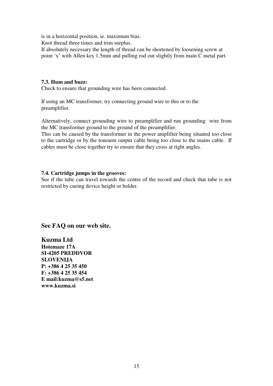 Kuzma STOGI REF 130419 User Manual | Page 15 / 21