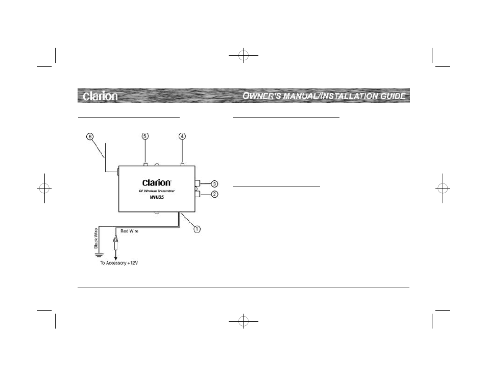 Clarion WH 105 User Manual | Page 6 / 12