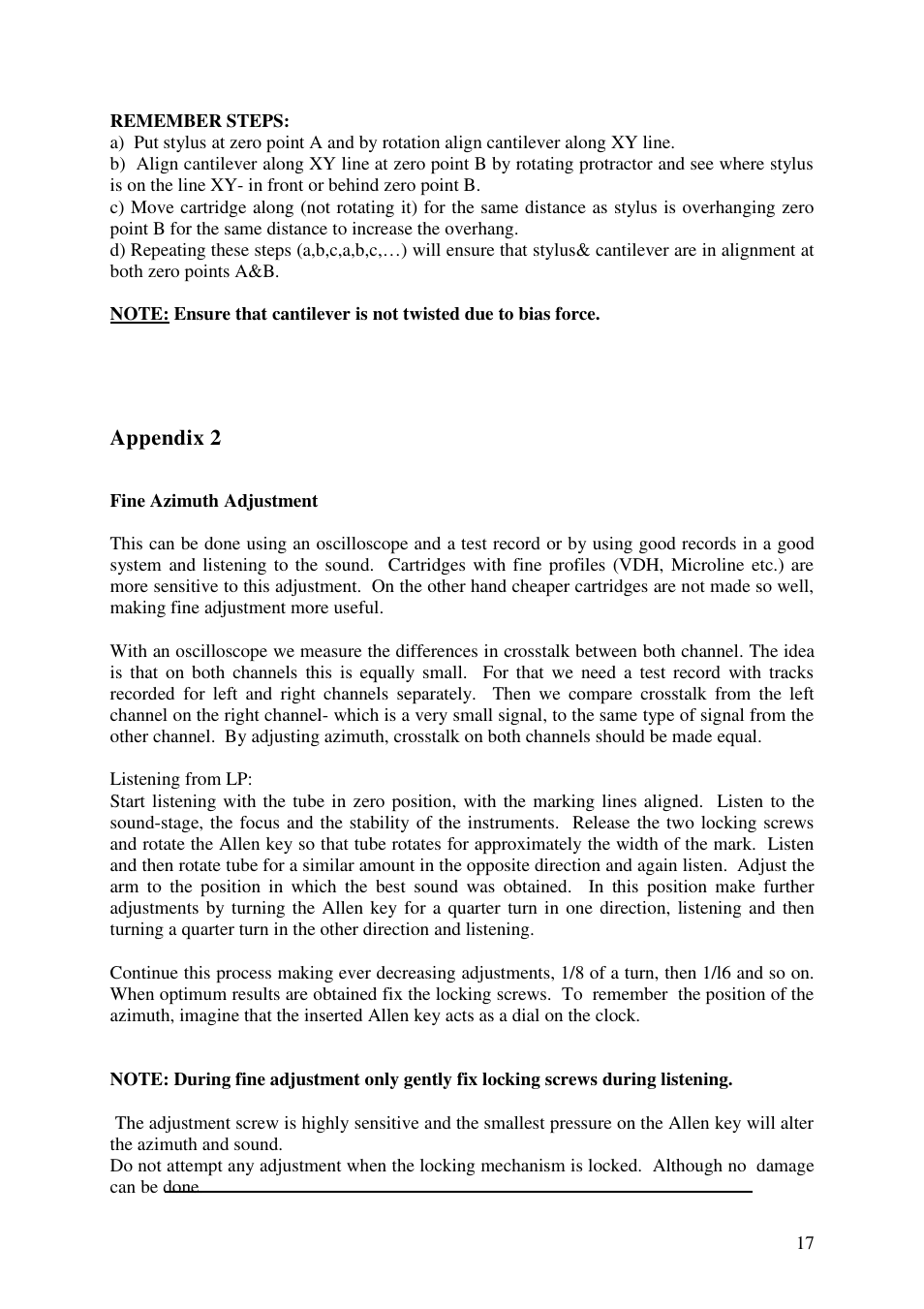 Kuzma 4POINT 110630 User Manual | Page 17 / 19