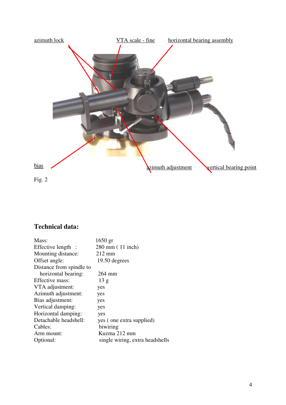 Kuzma 4POINT 110630 User Manual | Page 4 / 19