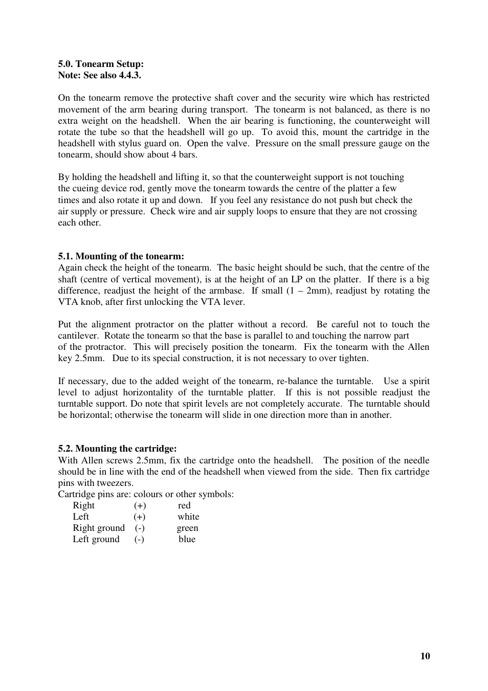 Kuzma AIR LINE 130401 User Manual | Page 10 / 19