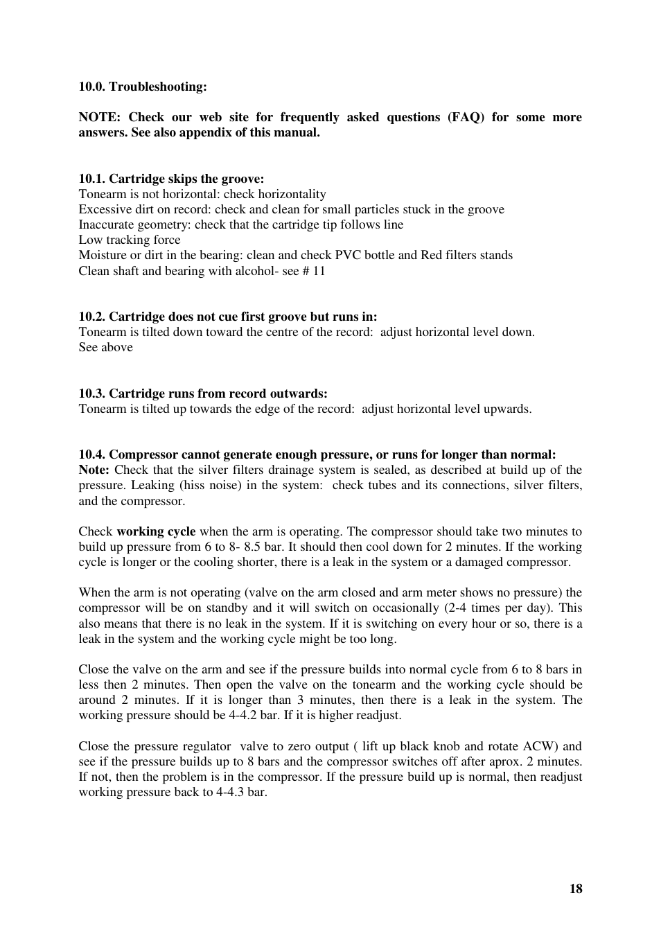 Kuzma AIR LINE 130401 User Manual | Page 18 / 19