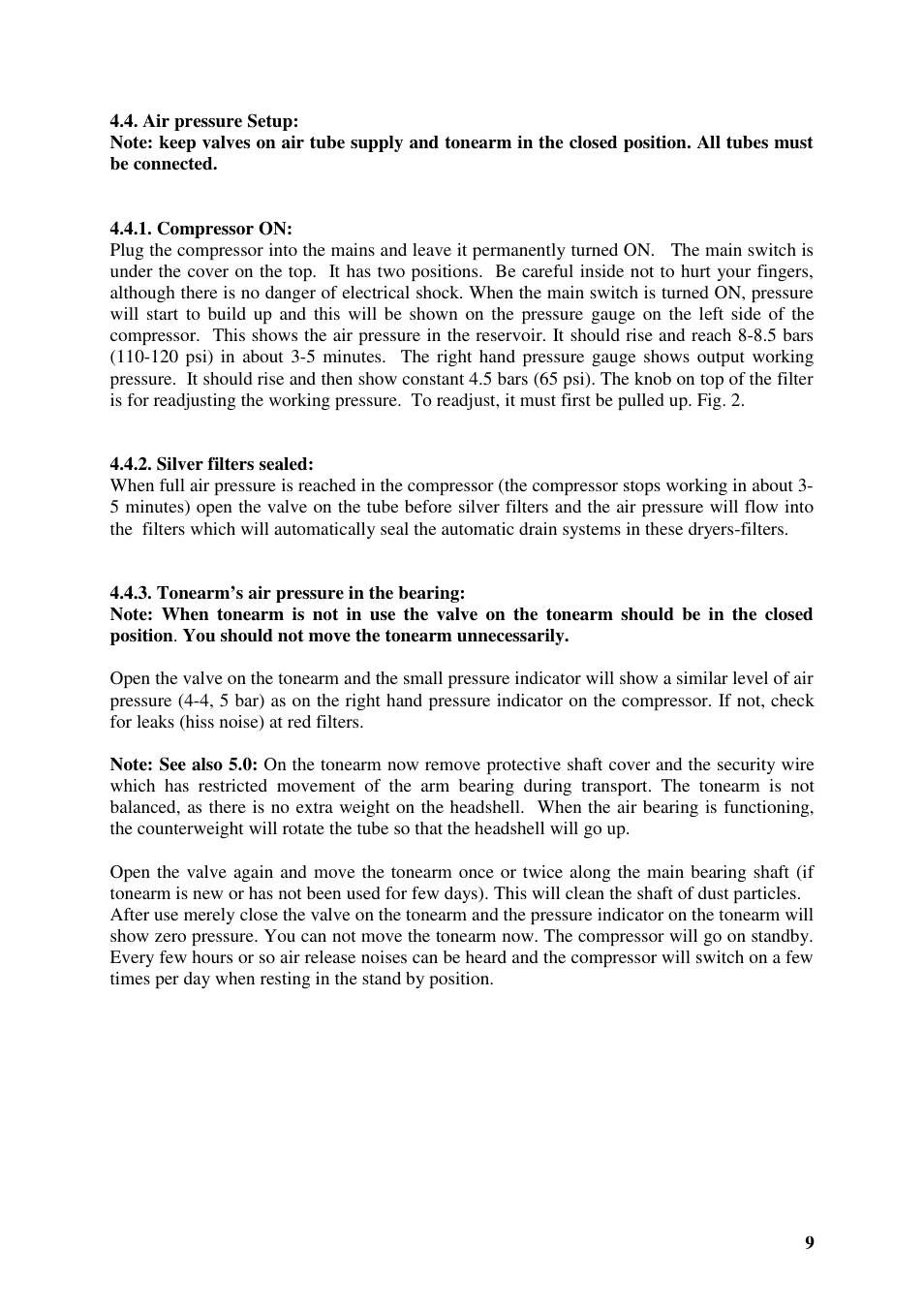 Kuzma AIR LINE 130401 User Manual | Page 9 / 19