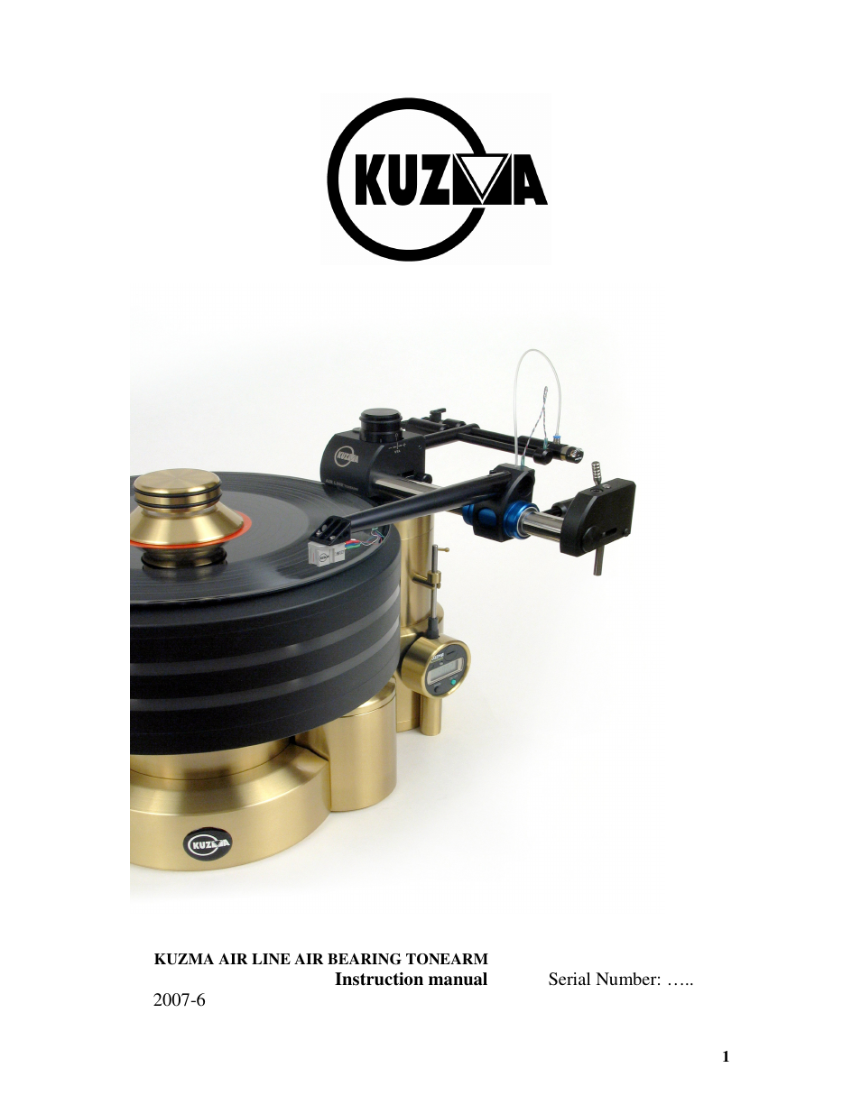 Kuzma AIR LINE 2007-6 User Manual | 17 pages