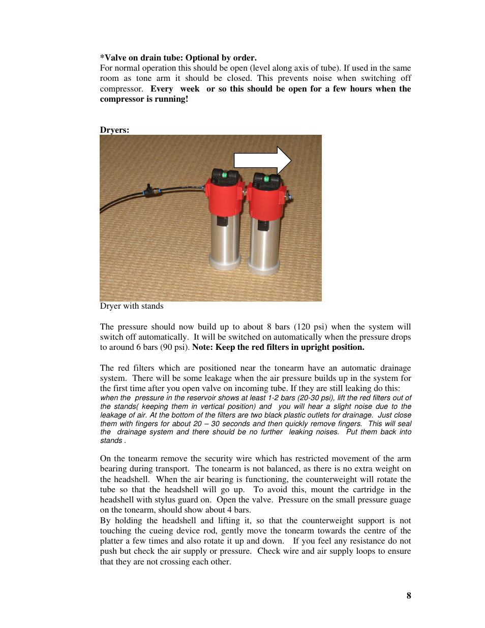 Kuzma AIR LINE 2007-6 User Manual | Page 8 / 17