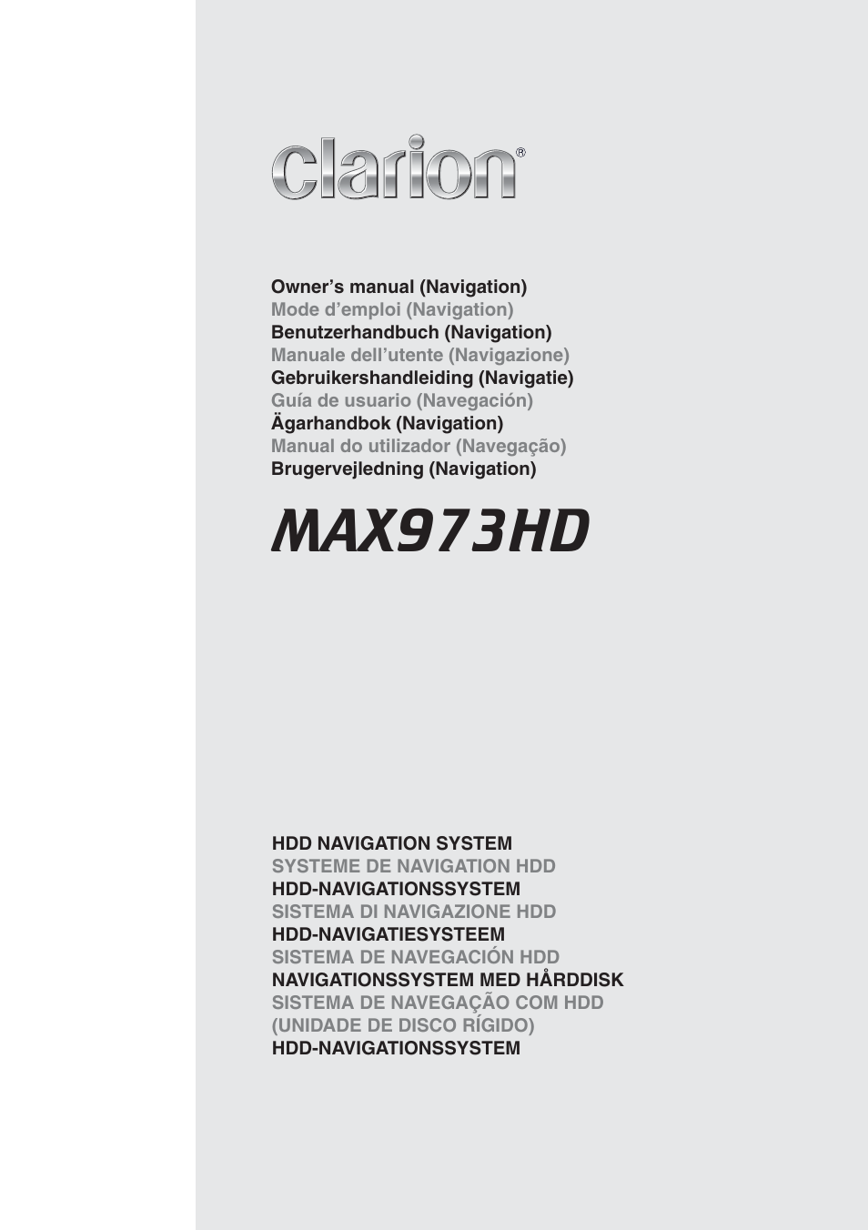 Clarion MAX973HD User Manual | 187 pages