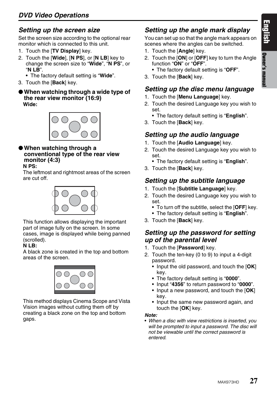 English | Clarion MAX973HD User Manual | Page 123 / 187