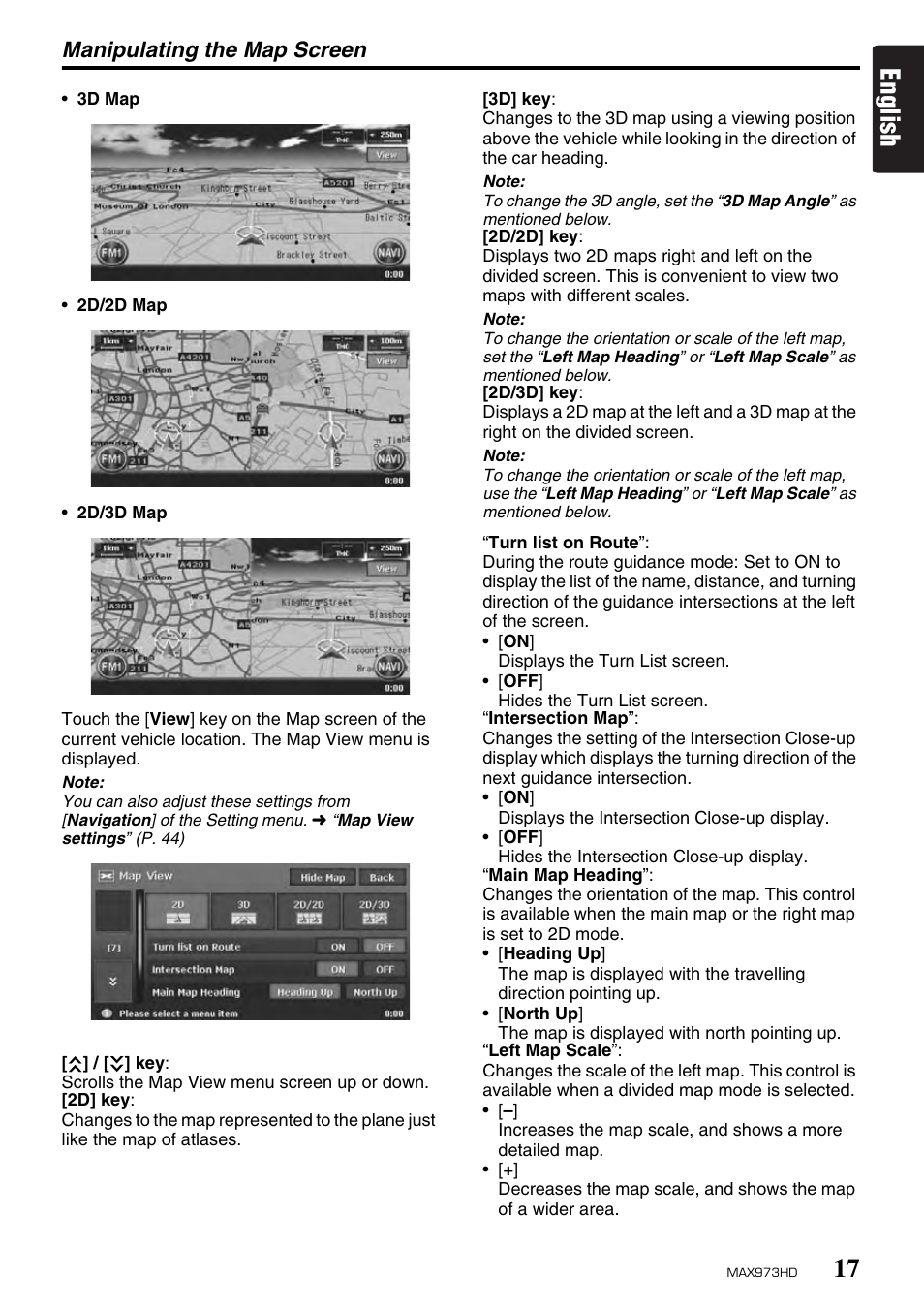 English, Manipulating the map screen | Clarion MAX973HD User Manual | Page 16 / 187