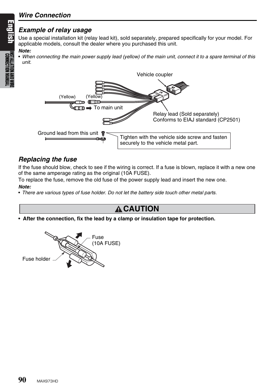 English, Caution | Clarion MAX973HD User Manual | Page 186 / 187